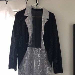 Sequined tailed coat